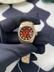 Rolxx DateJust 31 Yellow Gold Red Ombre Dlal - Image 8