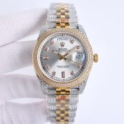 Rolxx Day-Date Full Diamond 40mm Luxury Steel Dial