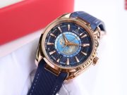 OMG Seamaster Aqua Teera 150 Meter Watch 41mm Gold Steel Diameter Blue Strap - Image 4