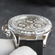 Rolxx Daytona "Eye of the Tiger" White Gold Dial Rubber Watch Band Size:40mm - Image 4