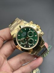 Rolxx Daytona Oyster Yellow Gold Green Dial 116508 Size:40mm - Image 10