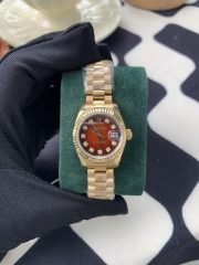 Rolxx DateJust 31 Yellow Gold Red Ombre Dlal - Image 9