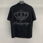 Paris royal crown hot diamond short sleeve t-shirt