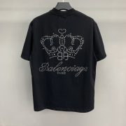 Paris royal crown hot diamond short sleeve t-shirt