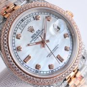 Rolxx Day-Date Full Diamond 40mm Luxury White Dial - Image 3