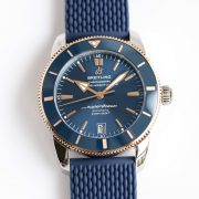 BRT Super Ocean 42mm Rose Gold Blue Rubber Braceket