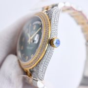 Rolxx Day-Date Full Diamond 40mm Luxury Dark Green Dial - Image 4