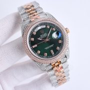 Rolxx Day-Date Full Diamond 40mm Luxury Green Dial - Image 2