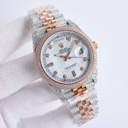 Rolxx Day-Date Full Diamond 40mm Luxury White Dial - Image 2