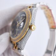 Rolxx Day-Date Full Diamond 40mm Luxury Black Dial - Image 4