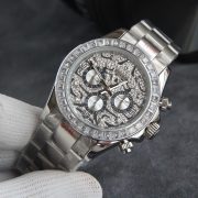 Rolxx Daytona "Eye of the Tiger" 40mm White Gold Dial Steel Watch Band Size:40mm - Image 6