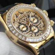 Rolxx Daytona "Eye of the Tiger" 40mm Gold Dial Rubber Watch Band Size:40mm - Image 3