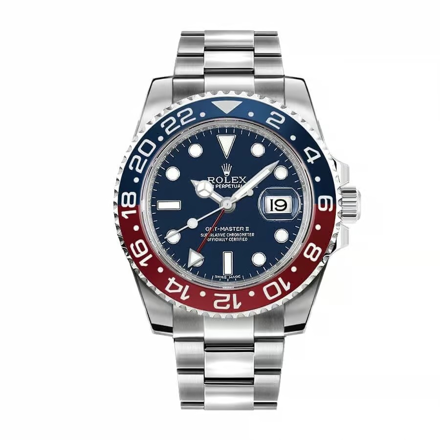 79D66B74-DEA0-401C-DCCF-855DC335C42E Rolxx GMT-Master II Red/Blue 116719BLRO Replica Size:40mm - Image 1