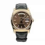 Rolxx Day-Date Black Leather Replica