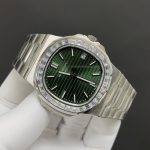 PP Nautilus Green Replica White Diamond