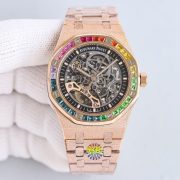 APS 41mm 15412BC Frosted Gold Skeleton Rainbow