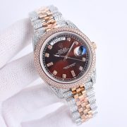 Rolxx Day-Date Full Diamond 40mm Luxury Red Dial - Image 2