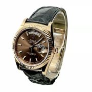 Rolxx Day-Date Black Leather Replica - Image 2