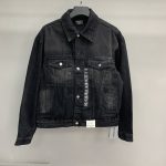 BLCG size logo offset denim jacket