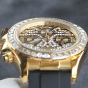 Rolxx Daytona "Eye of the Tiger" 40mm Gold Dial Rubber Watch Band Size:40mm - Image 4
