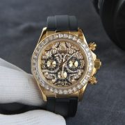 Rolxx Daytona "Eye of the Tiger" 40mm Gold Dial Rubber Watch Band Size:40mm
