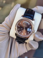Rolxx Day-Date Black Leather Replica - Image 3
