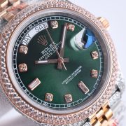 Rolxx Day-Date Full Diamond 40mm Luxury Green Dial - Image 3