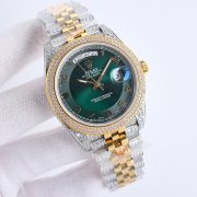 Rolxx Day-Date Full Diamond 40mm Luxury Dark Green Dial - Image 2