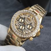 Rolxx Daytona "Eye of the Tiger" Gold Dial Steel Watch Band Size:40mm - Image 6