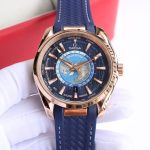 OMG Seamaster Aqua Teera 150 Meter Watch 41mm Gold Steel Diameter Blue Strap