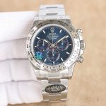 Rolxx Daytona White Gold Blue Dial Size:40mm
