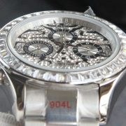 Rolxx Daytona "Eye of the Tiger" 40mm White Gold Dial Steel Watch Band Size:40mm - Image 3