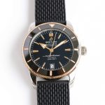 BRT Super Ocean 42mm Rose Gold Black Rubber Braceket