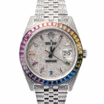 Rolxx Datejust Iced Out Rainbow Replica