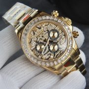 Rolxx Daytona "Eye of the Tiger" Gold Dial Steel Watch Band Size:40mm - Image 3
