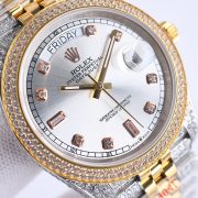 Rolxx Day-Date Full Diamond 40mm Luxury Steel Dial - Image 3