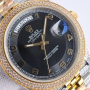 Rolxx Day-Date Full Diamond 40mm Luxury Black Dial - Image 3