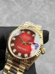 Rolxx DateJust 31 Yellow Gold Red Ombre Dlal - Image 3