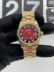 Rolxx DateJust 31 Yellow Gold Red Ombre Dlal - Image 6