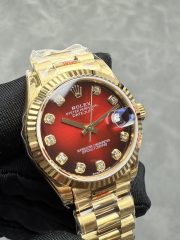 Rolxx DateJust 31 Yellow Gold Red Ombre Dlal - Image 2